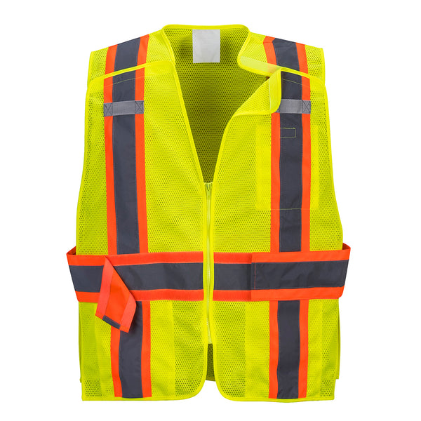 Portwest® Hi-Vis Contrast Expandable Breakaway Vest , Yellow, Size XXXL (US385YERXXXL) Each