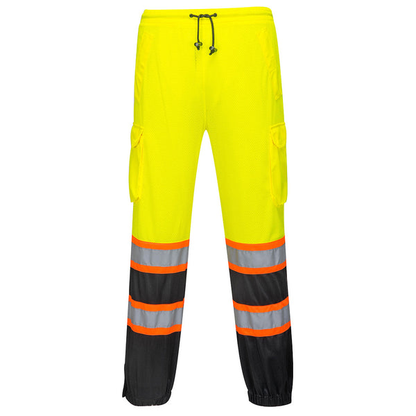Portwest® Hi-Vis Mesh Contrast Overpants , Yellow/Black, Size S/M (US388YBRS/M) Each