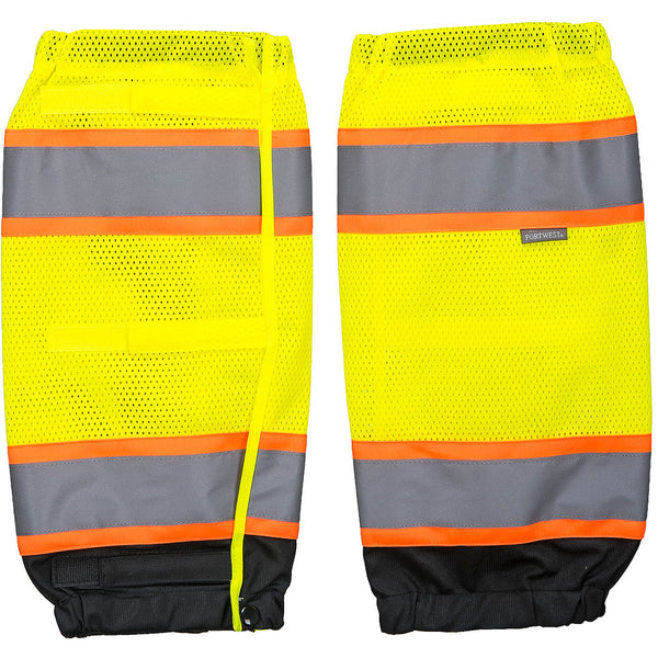 Portwest® Hi-Vis Mesh Contrast Gaiters , Yellow/Black, Size  (US389YBR) Each