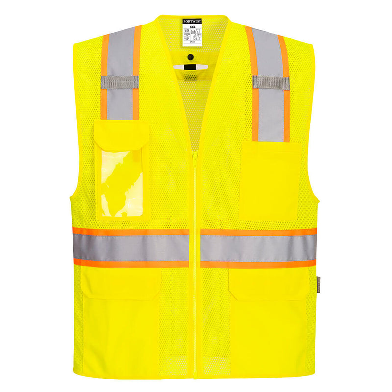 Portwest® Hi-Vis Contrast Fall Protection Vest , Yellow, Size XXXL (US394YERXXXL) Each