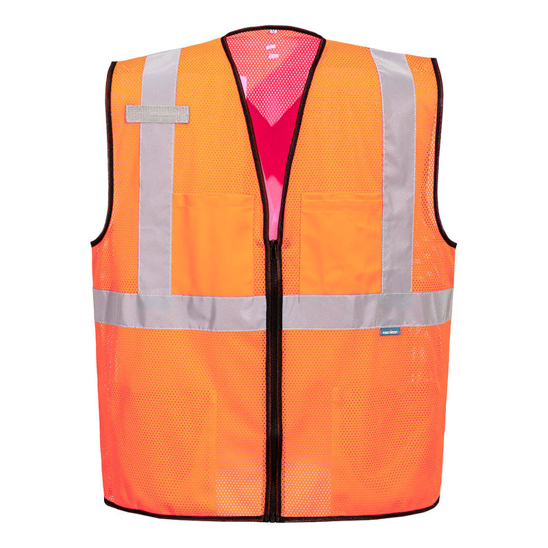 Portwest® Tampa Hi-Vis Mesh X-Back Vest, Orange, Size S (US396ORRS) Each