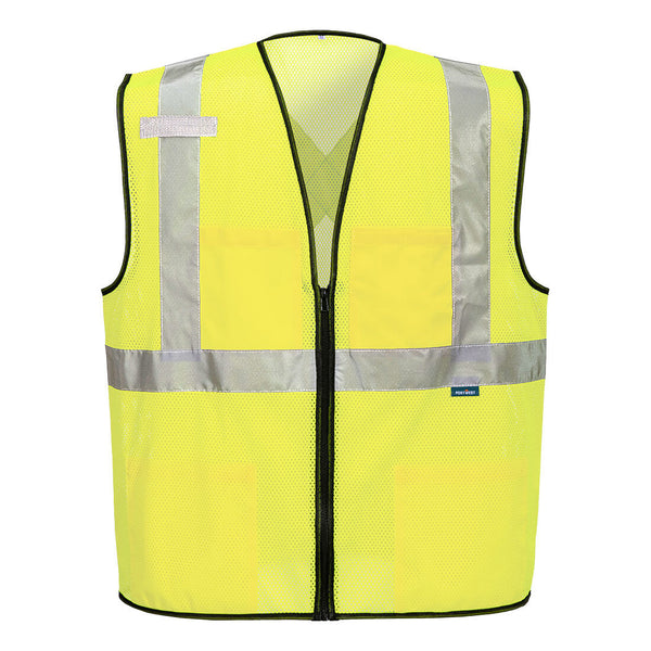 Portwest® Tampa Hi-Vis Mesh X-Back Vest, Yellow, Size 5XL (US396YER5XL) Each