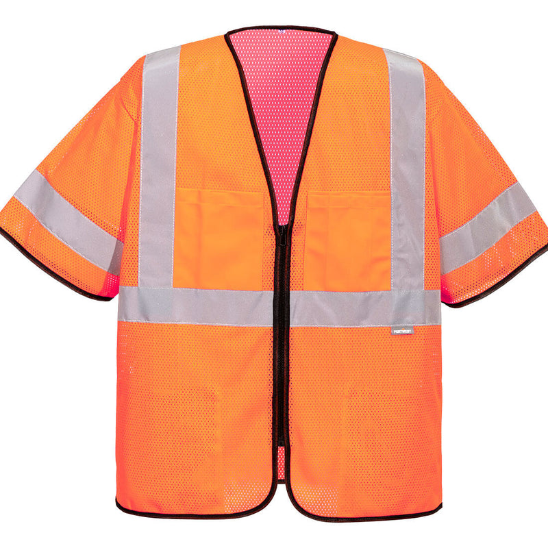 Portwest® Hi-Vis Tampa Mesh Class 3 Vest, Orange, Size XL (US397ORRXL) Each