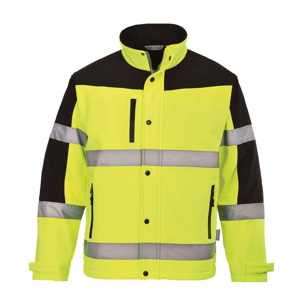 Portwest® Hi-Vis Contrast Softshell (3L), Yellow/Black, Size XXL (US429YBRXXL) Each