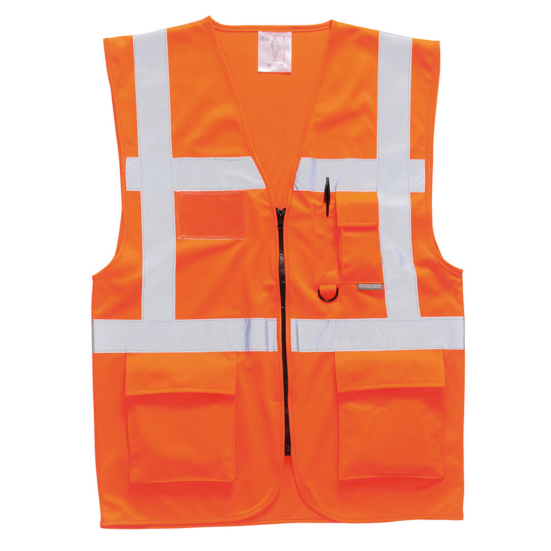 Portwest® Berlin Hi-Vis Executive Vest , Orange, Size XXL (US476ORRXXL) Each