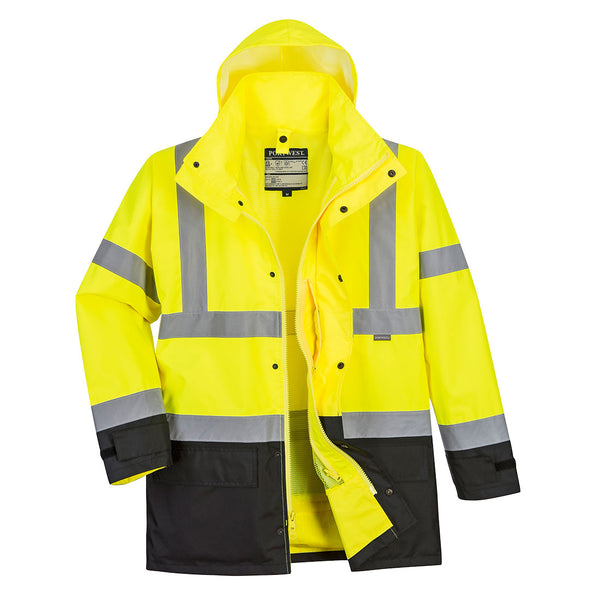 Portwest® Hi-Vis 5-in-1 Contrast Executive Jacket , Yellow/Black, Size 7XL (US768YBR7XL) Each