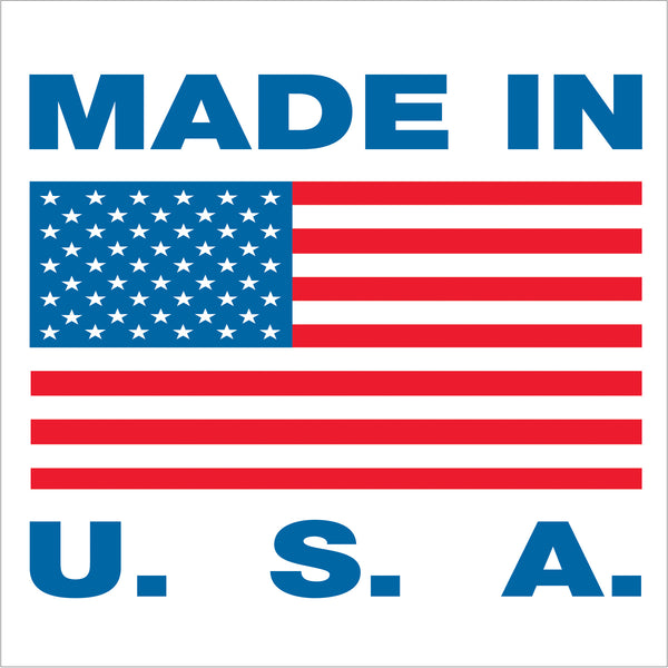1 x 1" - "Made in U.S.A." Labels (USA302) Roll Of 500