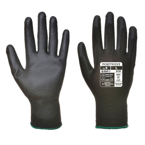 Portwest® Vending PU Palm Glove, Black, Size XS (VA120K8RXS) Each
