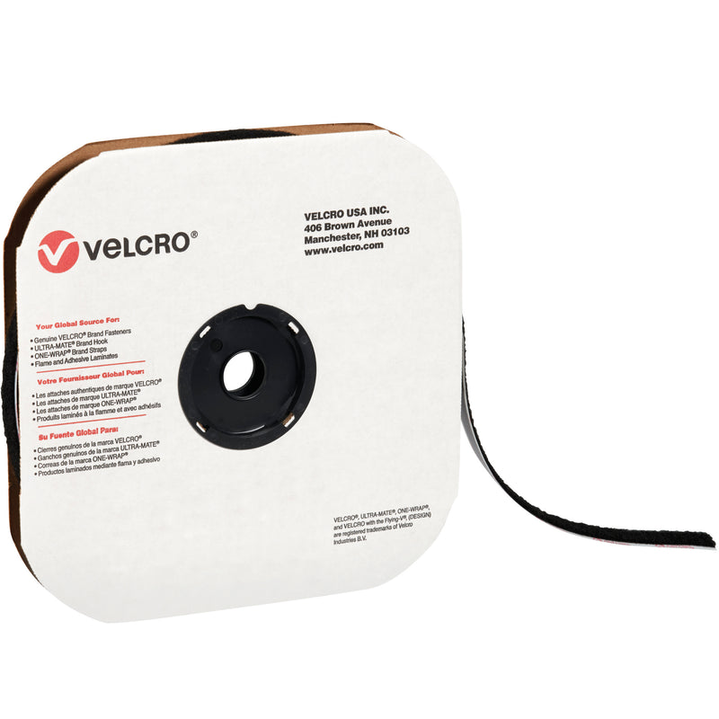 5/8" x 75' - Loop - Black VELCRO® Brand Tape - Individual Strips, Each Each