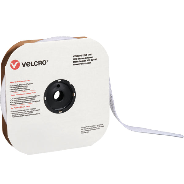 1" x 75' - Hook - White VELCRO® Brand Tape - Individual Strips, Each Each