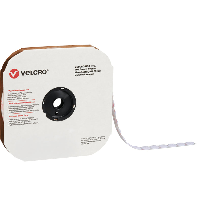 7/8" - Hook - White VELCRO® Brand Tape - Individual Dots, Case Of 900 Case Of 900