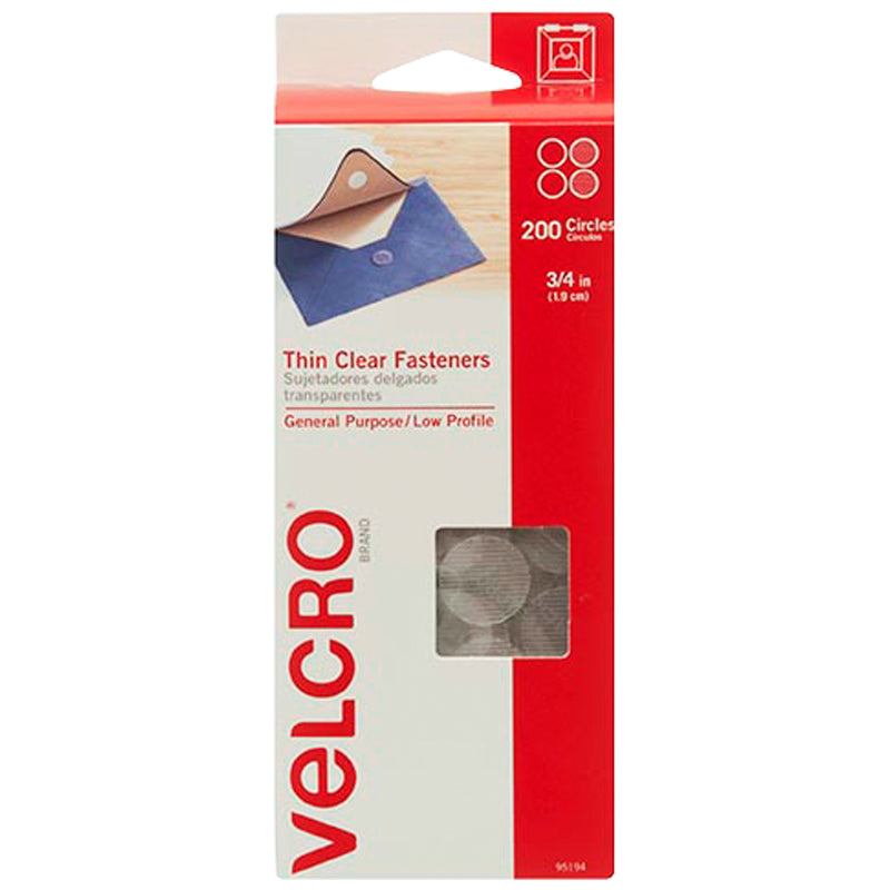 3/4" Dots - Clear VELCRO® Brand Tape - Combo Pack, Case Of 200 Case Of 200