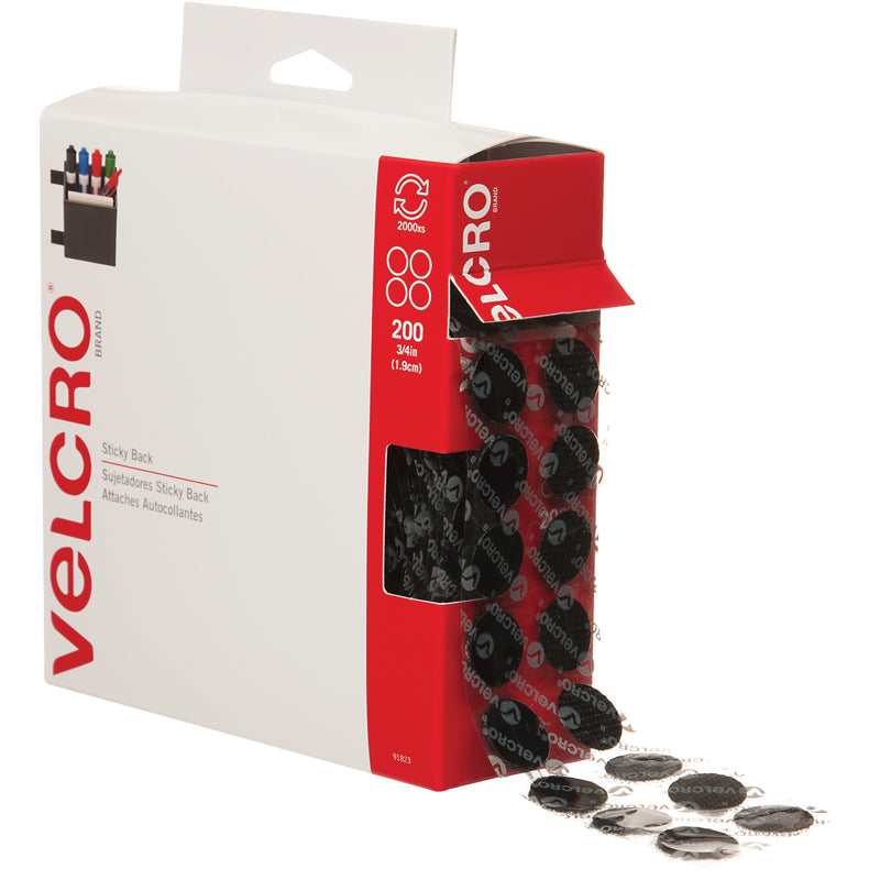 3/4" Dots - Black VELCRO® Brand Tape - Combo Pack, Case Of 200 Case Of 200