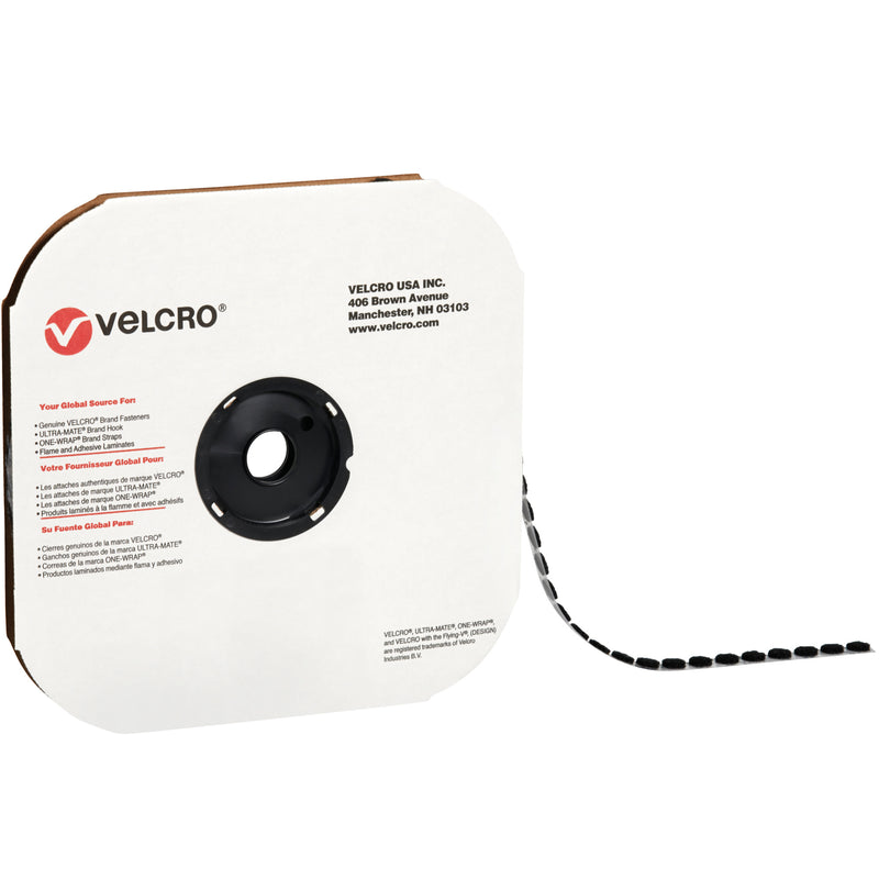 3/8" - Loop - Black VELCRO® Brand Tape - Individual Dots, Case Of 1800 Case Of 1800