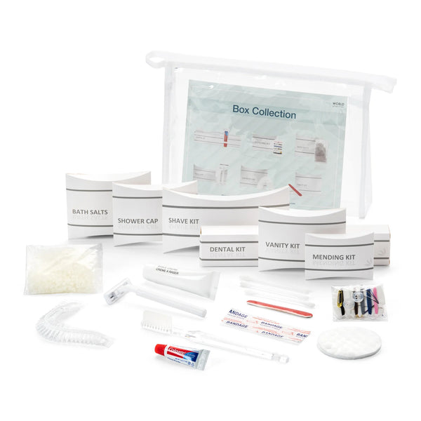 WORLD AMENITIES Box Accessory Travel Kit (HA-NECKIT-100) Pack of 25 Kits