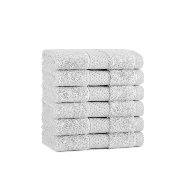 Aston & Arden Egyptian Cotton Washcloth 13x13 Light Grey (6/Pack) (P-EGYP-1313-LGY) 6/PK