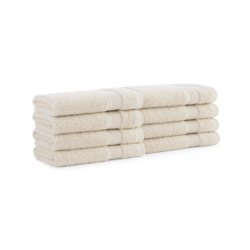 Aston & Arden Aegean Recycled Washcloth 13x13 Beige Solid (8/Pack) (P-WC-RO-1313-BG) 8/PK