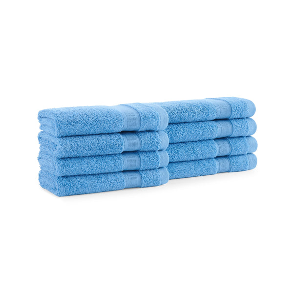 Aston & Arden Aegean Recycled Washcloth 13x13 Blue Solid (8/Pack) (P-WC-RO-1313--BL) 8/PK
