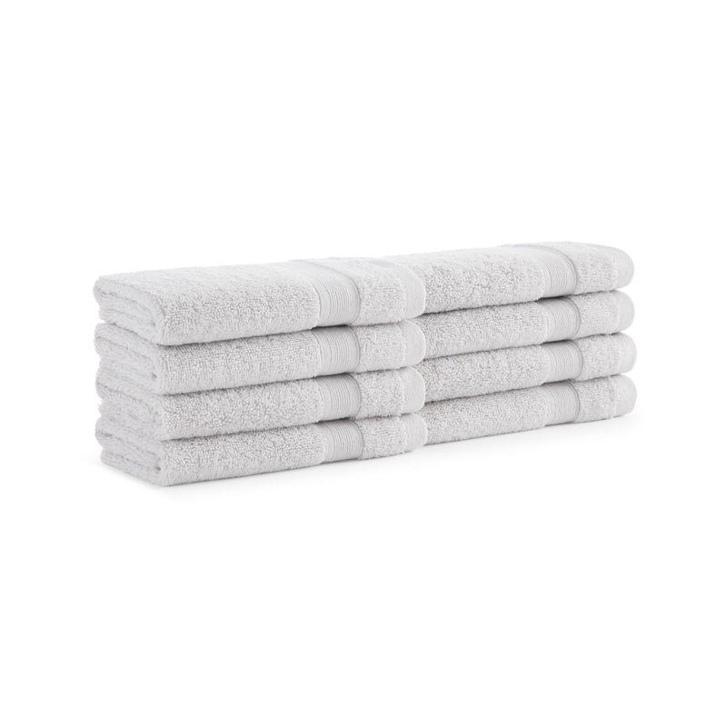 Aston & Arden Aegean Recycled Washcloth 13x13 Light Gray Solid (8/Pack) (P-WC-RO-1313-LG) 8/PK