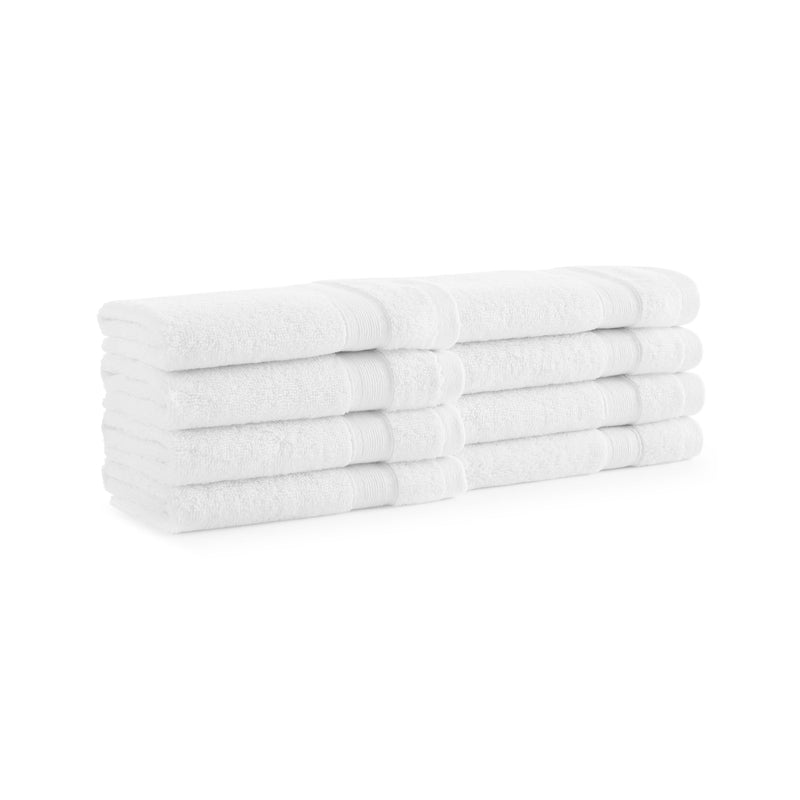 Aston & Arden Aegean Recycled Washcloth 13x13 White Solid (8/Pack) (P-WC-RO-1313-WH) 8/PK