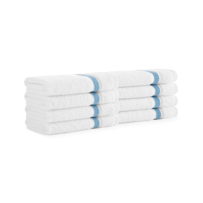 Aston & Arden Aegean Recycled Washcloth 13x13 Blue Striped (8/Pack) (P-WC-RT-1313-BL) 8/PK