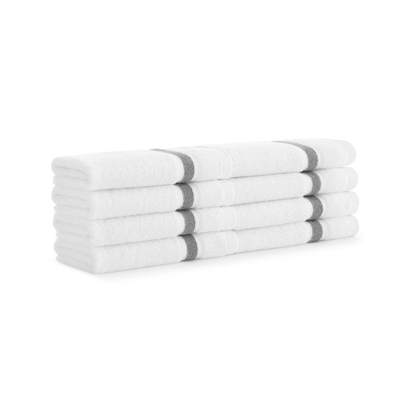 Aston & Arden Aegean Recycled Washcloth 13x13 Dark Gray Striped (8/Pack) (P-WC-RT-1313-DG) 8/PK