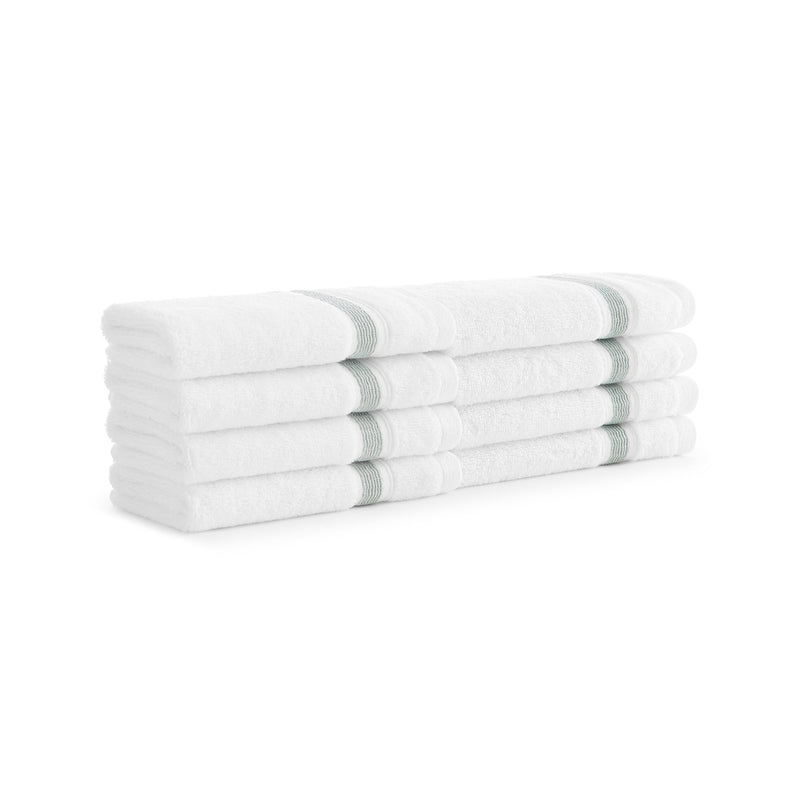 Aston & Arden Aegean Recycled Washcloth 13x13 Green Striped (8/Pack) (P-WC-RT-1313-DS) 8/PK