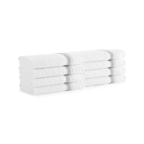 Aston & Arden Aegean Recycled Washcloth 13x13 Light Gray Striped (8/Pack) (P-WC-RT-1313-LG) 8/PK