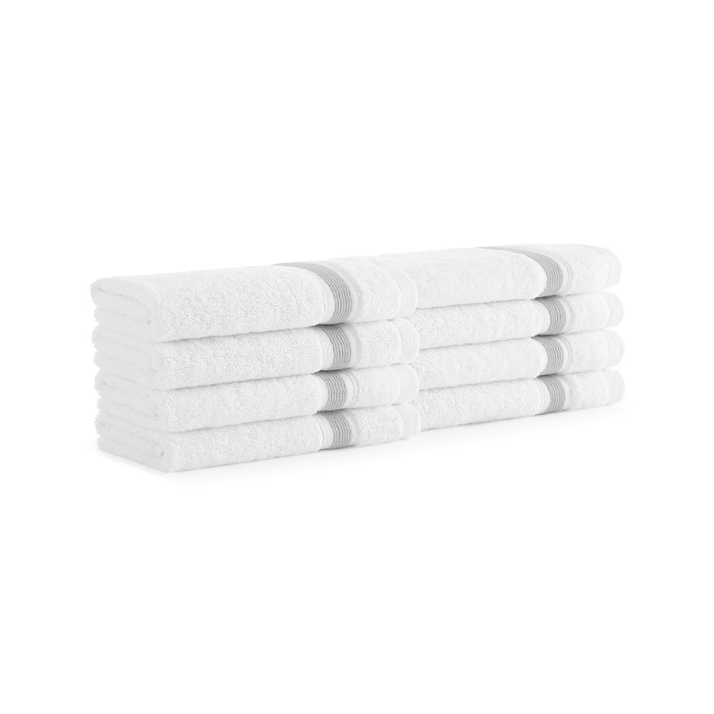Aston & Arden Aegean Recycled Washcloth 13x13 Light Gray Striped (8/Pack) (P-WC-RT-1313-LG) 8/PK
