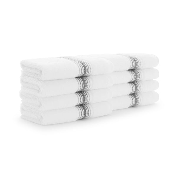 Aston & Arden Turkish Striped Washcloth 13x13 Pewter (8/Pack) (PNP-WCSTT1313-175PTR) 8/PK