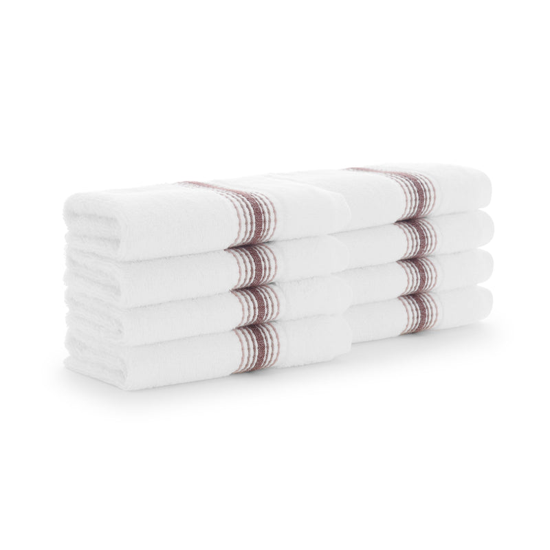 Aston & Arden Turkish Striped Washcloth 13x13 Rose (8/Pack) (PNP-WCSTT1313-175RSE) 8/PK