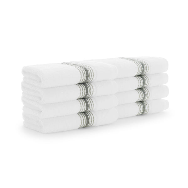 Aston & Arden Turkish Striped Washcloth 13x13 Sage (8/Pack) (PNP-WCSTT1313-175SGE) 8/PK