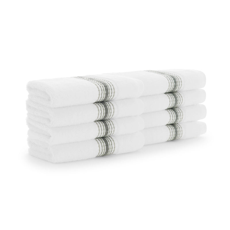 Aston & Arden Turkish Striped Washcloth 13x13 Sage (8/Pack) (PNP-WCSTT1313-175SGE) 8/PK