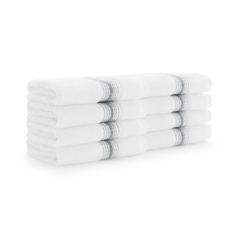 Aston & Arden Turkish Striped Washcloth 13x13 Slate (8/Pack) (PNP-WCSTT1313-175SLT) 8/PK