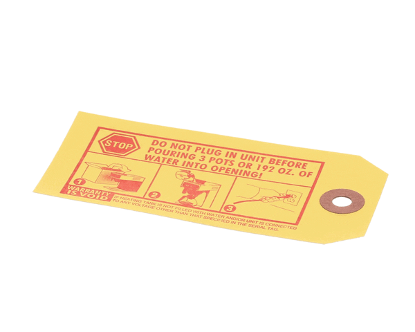 Wilbur Curtis 3375000444 Tag, Caution Power Cord (WCWC-3817) Each