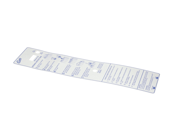 Wilbur Curtis 3375001468 Label, Instruction Panel Ru150 (WCWC-38570) Each