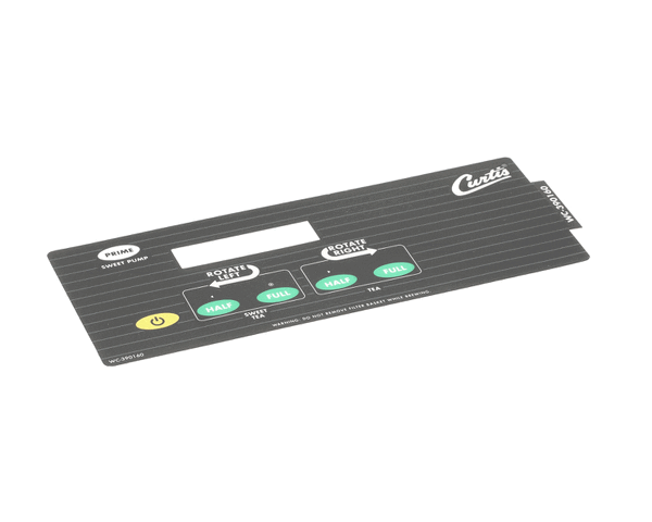 Wilbur Curtis 3375001658 Label, Ucm Overlay Rstb W/Half (WCWC-390160) Each