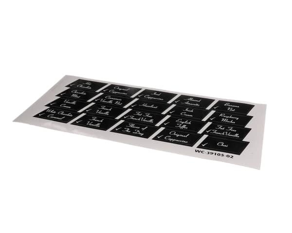 Wilbur Curtis 3375000448 Label, Flavor Low Tack Door Ge (WCWC-39105-02) Each