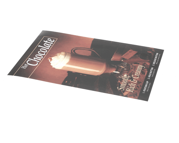 Wilbur Curtis 3375000899 Film, Door Display Hot Chocola (WCWC-39493) Each