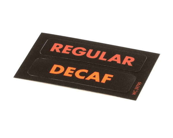 Wilbur Curtis 3375001256 Label, Ucm Overlay Regular Dec (WCWC-39799) Each