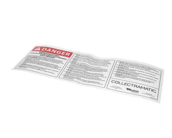 Winston Ps1319 Label Danger Backsplash Fr Can (WINPS1319) Each