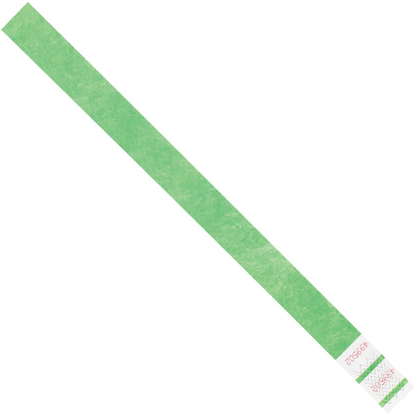 3/4 x 10" Green Tyvek® Wristbands, Case Of 500 Case Of 500