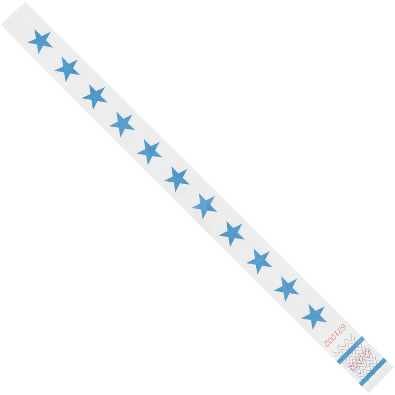 3/4 x 10" Blue Stars Tyvek® Wristbands, Case Of 500 Case Of 500