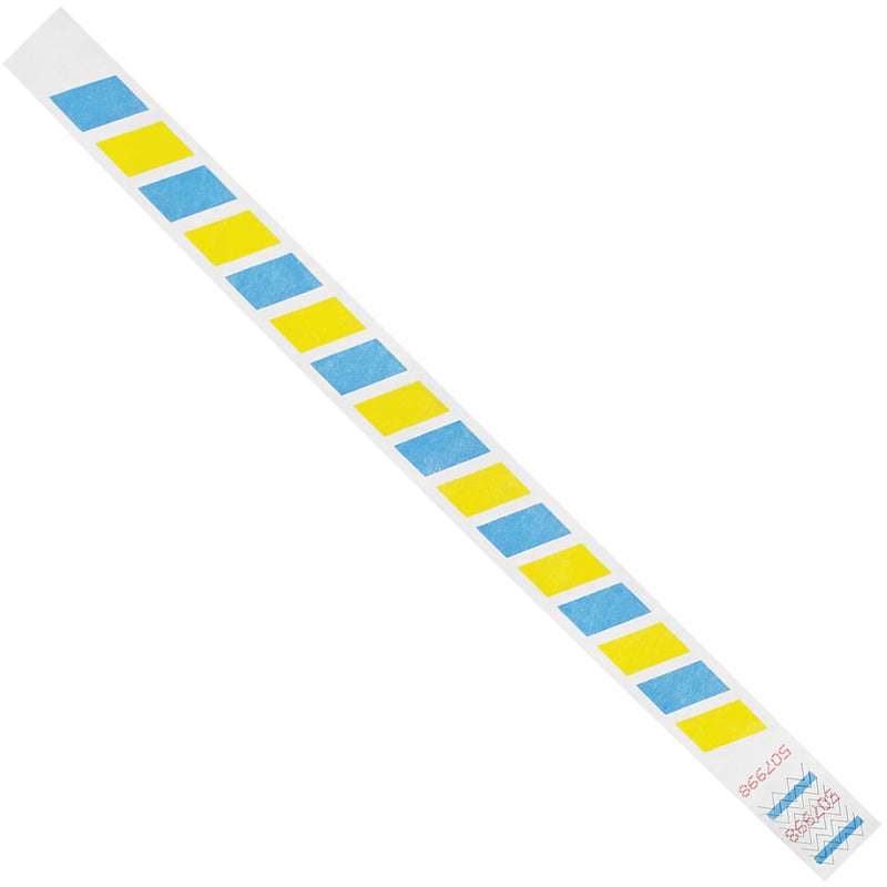 3/4 x 10" Blue/Yellow Stripes Tyvek® Wristbands, Case Of 500 Case Of 500