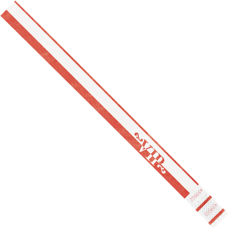 3/4 x 10" Red "VIP" Tyvek® Wristbands (WR106RD) Case Of 500