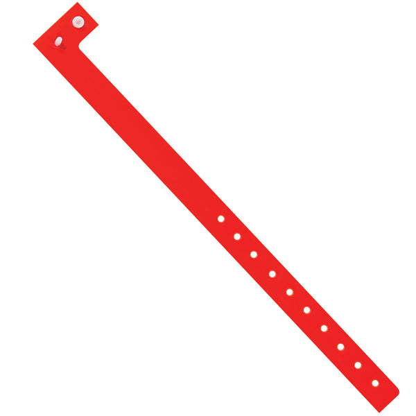 3/4" x 10" Day-Glo Red Plastic Wristbands, Case Of 500 Case Of 500