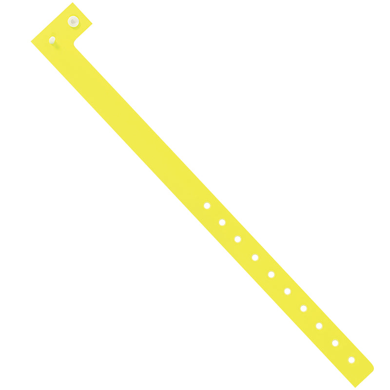 3/4" x 10" Day-Glo Yellow Plastic Wristbands, Case Of 500 Case Of 500