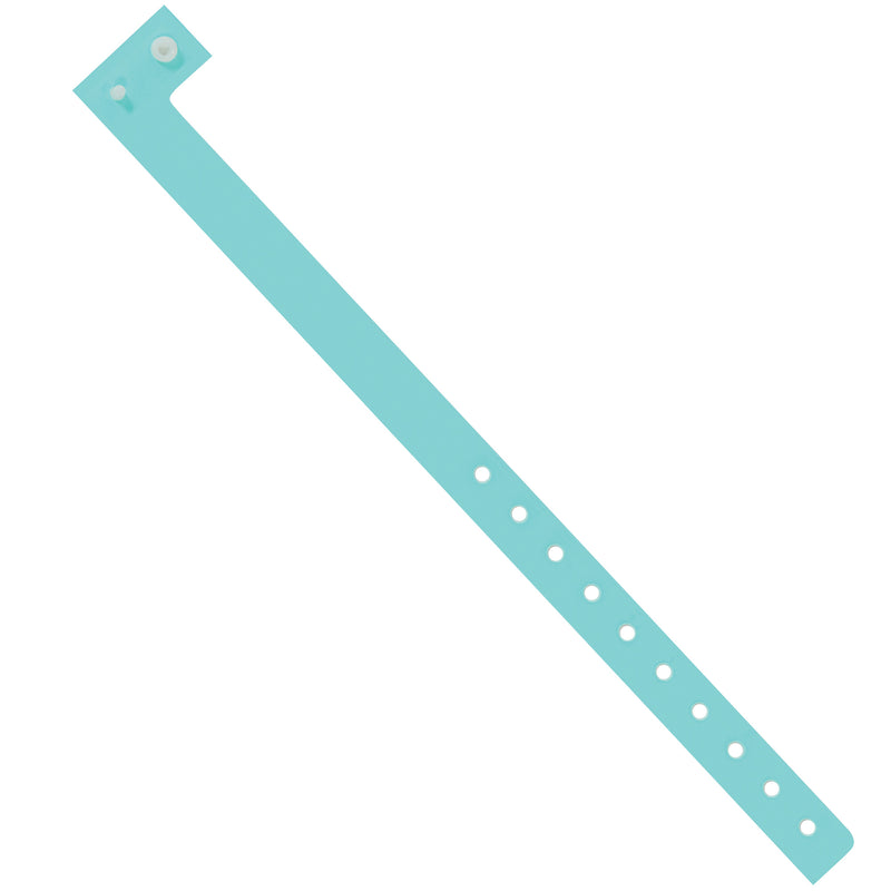 3/4" x 10" Aqua Plastic Wristbands, Case Of 500 Case Of 500