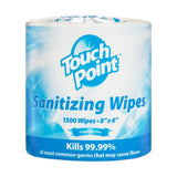 Touch Point® Hand Sanitizing Wipes Large Roll, 1500 Wipes (8"x6") (PNPWS1500FF) Pack of 1500