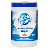 Touch Point® Touch Point® Hand Sanitizing Wipes, 6.7"x6.75", 320/canister, 6 Canisters/Case (HOSWS320HS) Case of 6